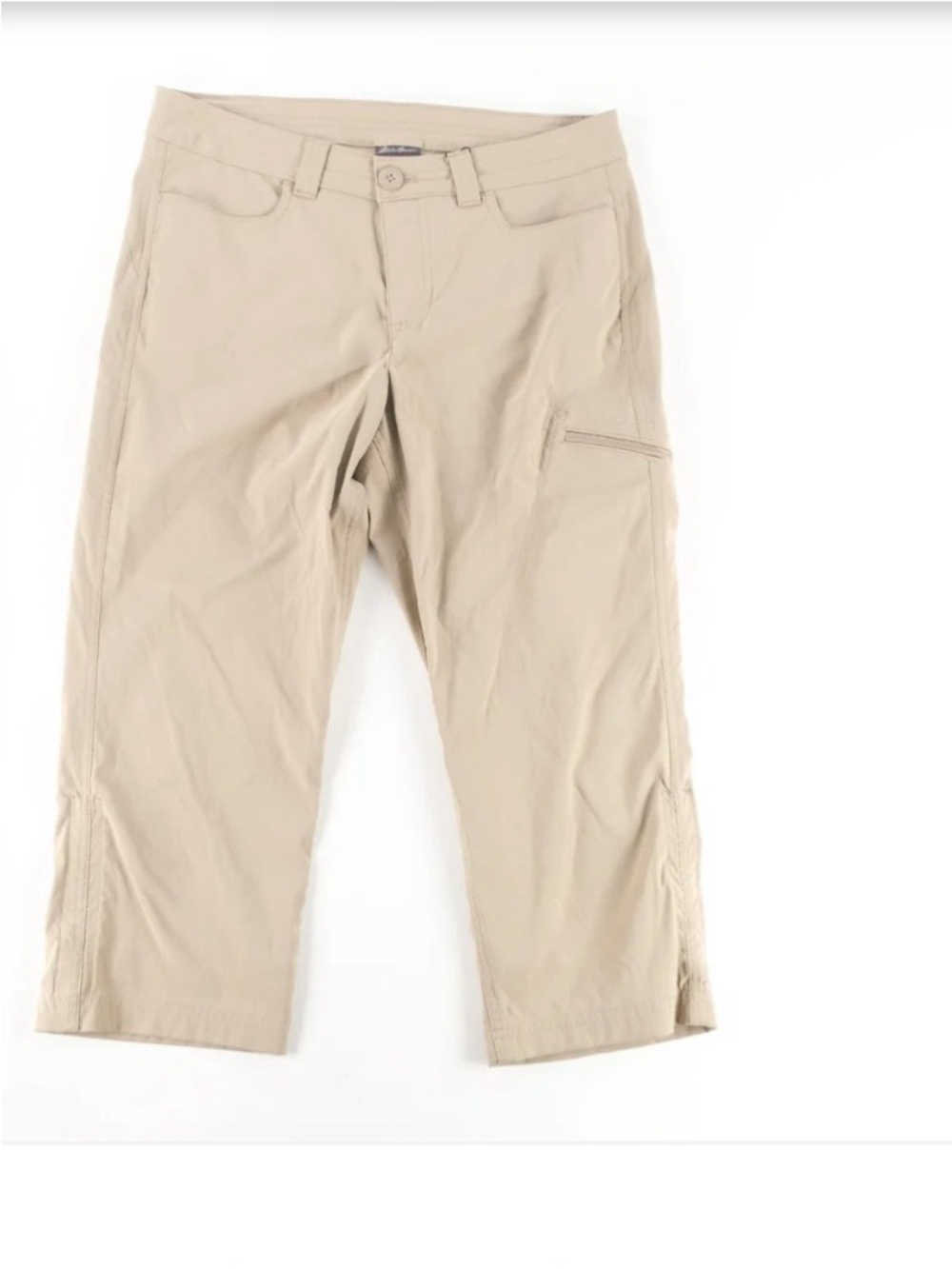 Woman’s Eddie Bauer Beige Outdoor Capris with Zip Pocket